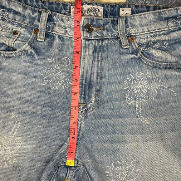 Lucky Brand Sienna Slim Boyfriend Hippie Floral Printed Raw Hem Jeans Women Sz 8 - Picture 5 of 8